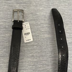 Black/Brown Brooks Brothers Belt authentic Ostrich NWT
